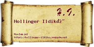 Hollinger Ildikó névjegykártya